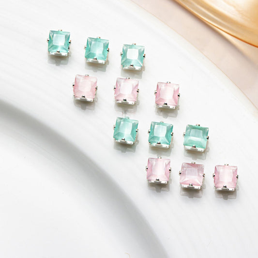 5mm Cat Eye Square Zircon Beads