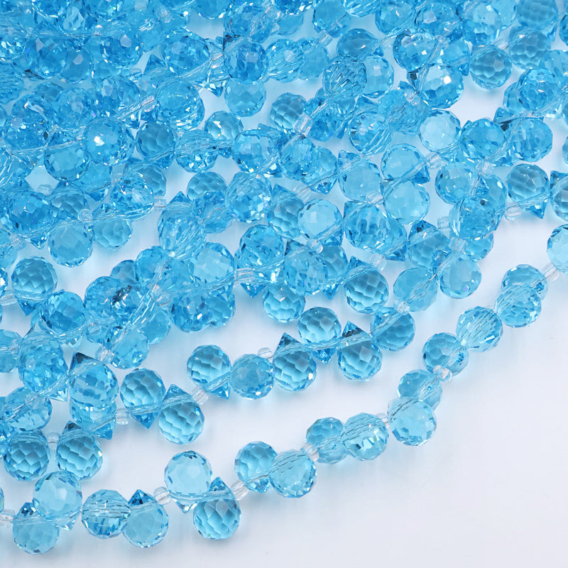 Premium 8MM Teardrop Faceted Beads - Blue Family