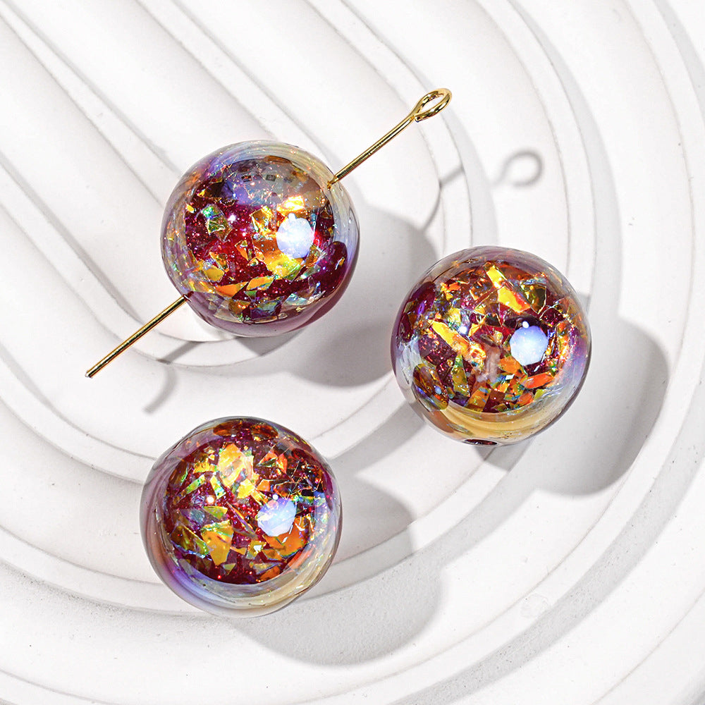 Round Beads - Opal Rainbow Fire Series