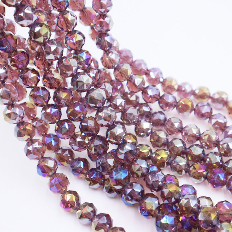 Premium 8mm Round Glossy Glass Beads - Transparent AB Series