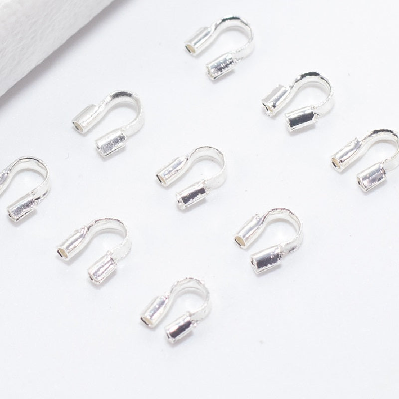 100pcs 4.5mm Plated Brass Wire Guardians, U Shape Thread Protectors