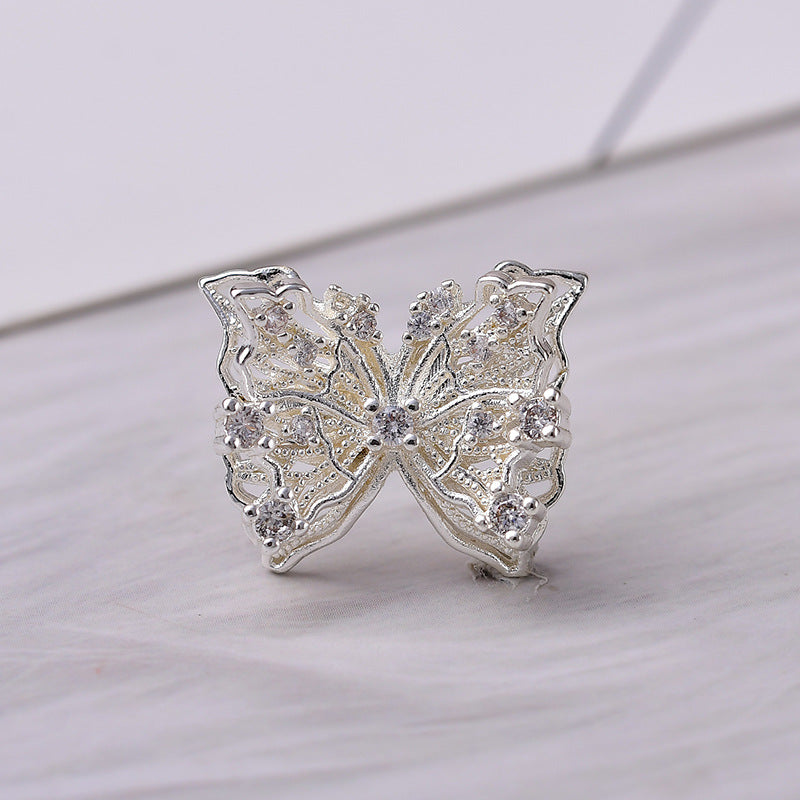 (10pcs)3D Butterfly with Zircon Spacer