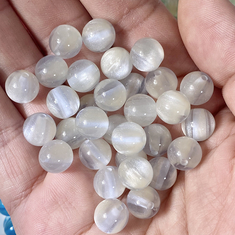 (50pcs)10/12/16mm Frosted Dreamlike Cat's Eye Resin Beads