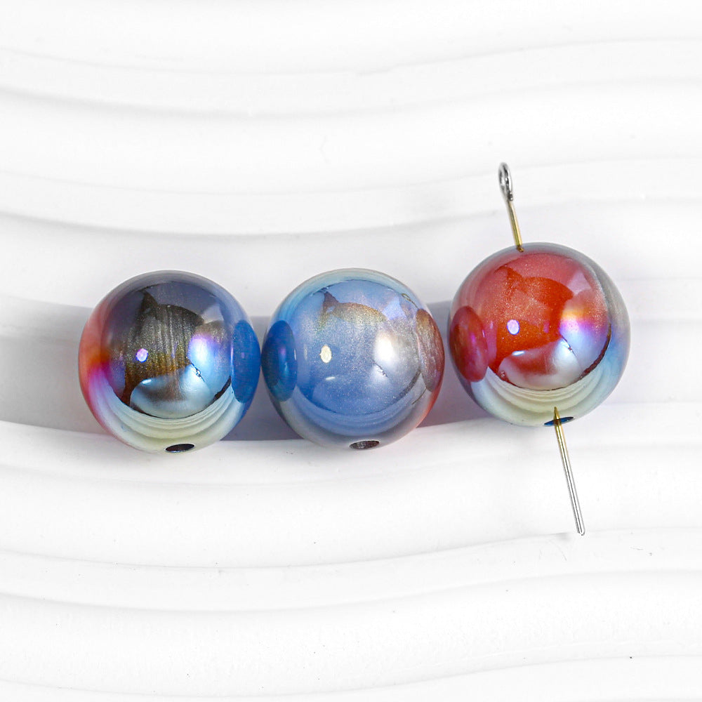 Round Beads - Tri-Color Cloudscape Series