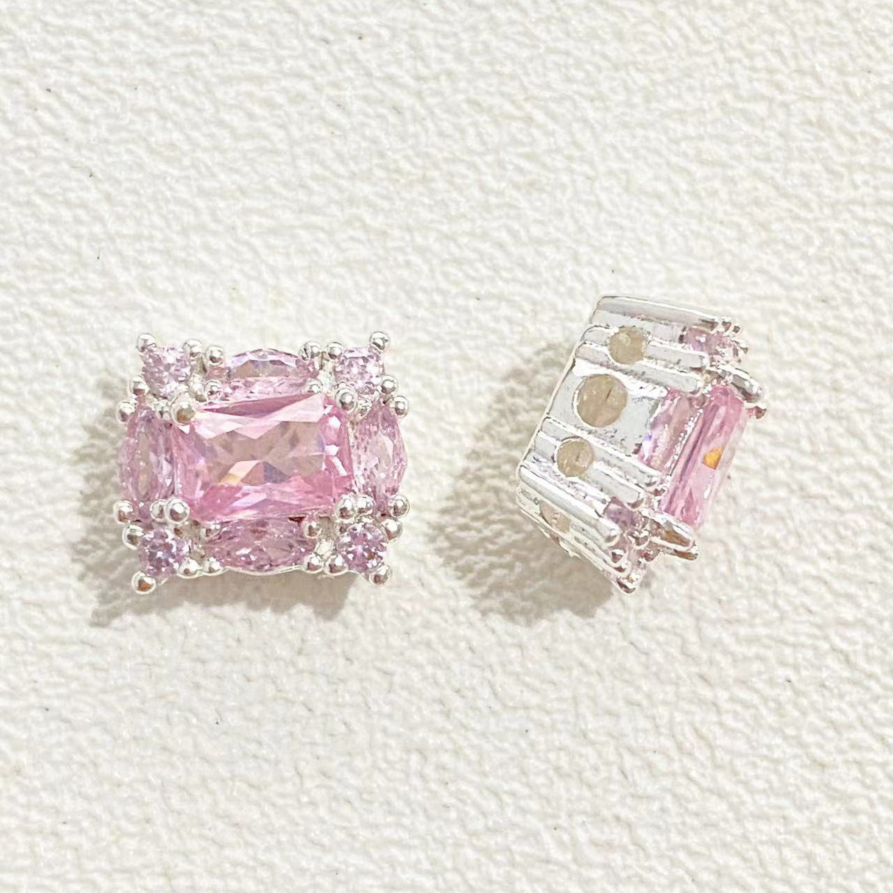 CZs Rectangle Spacer-5pcs