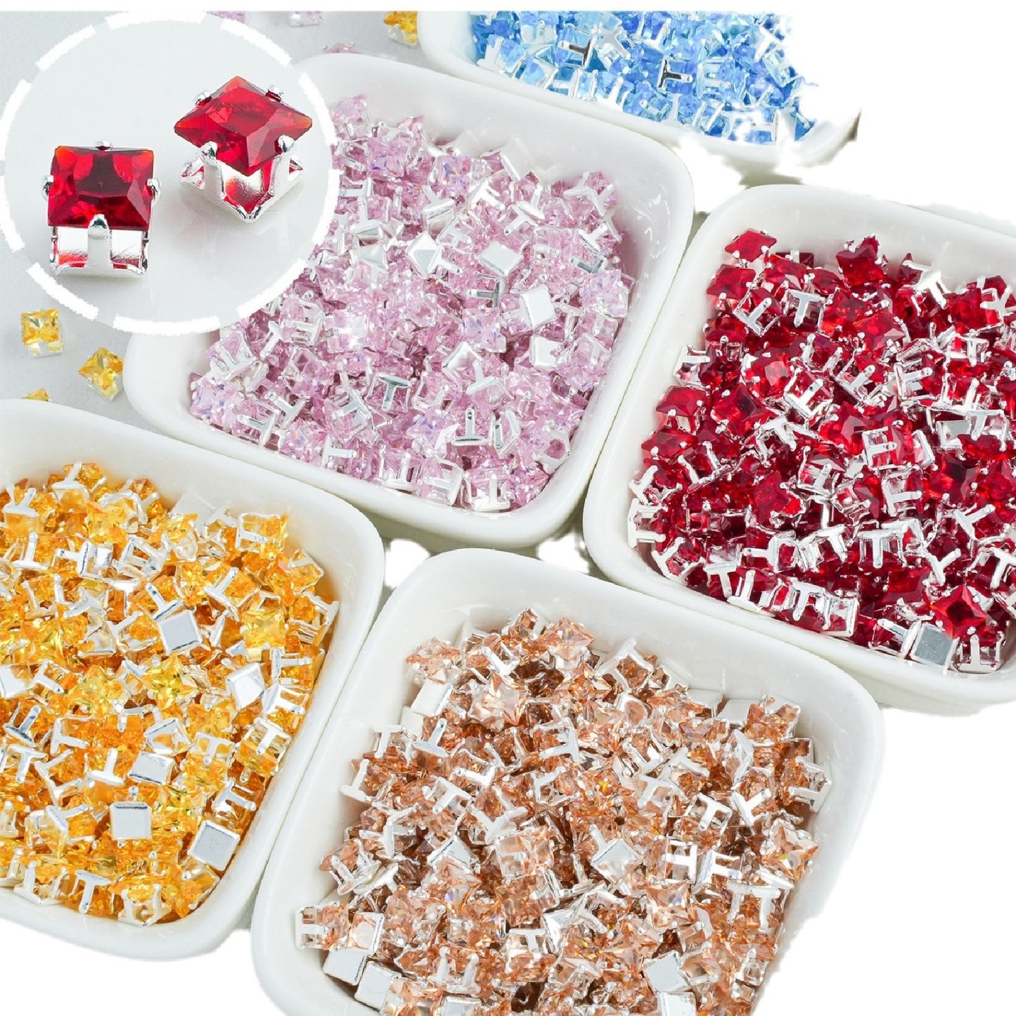 6x6MM Square Zircon Beads