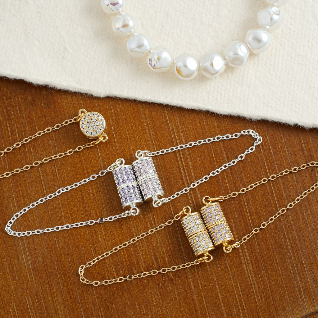 Full Diamond Cylinder Magnetic Clasp