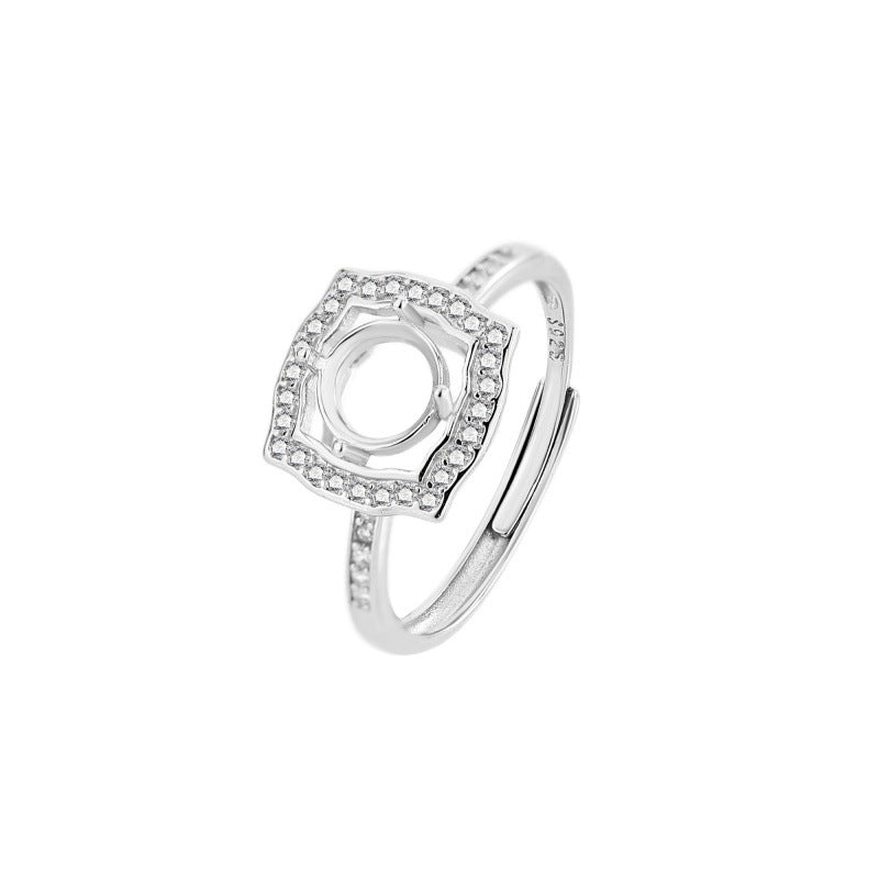 925 Sterling Silver Ring Mount for 6mm Round Gemstone, Fashion Minimalist DIY