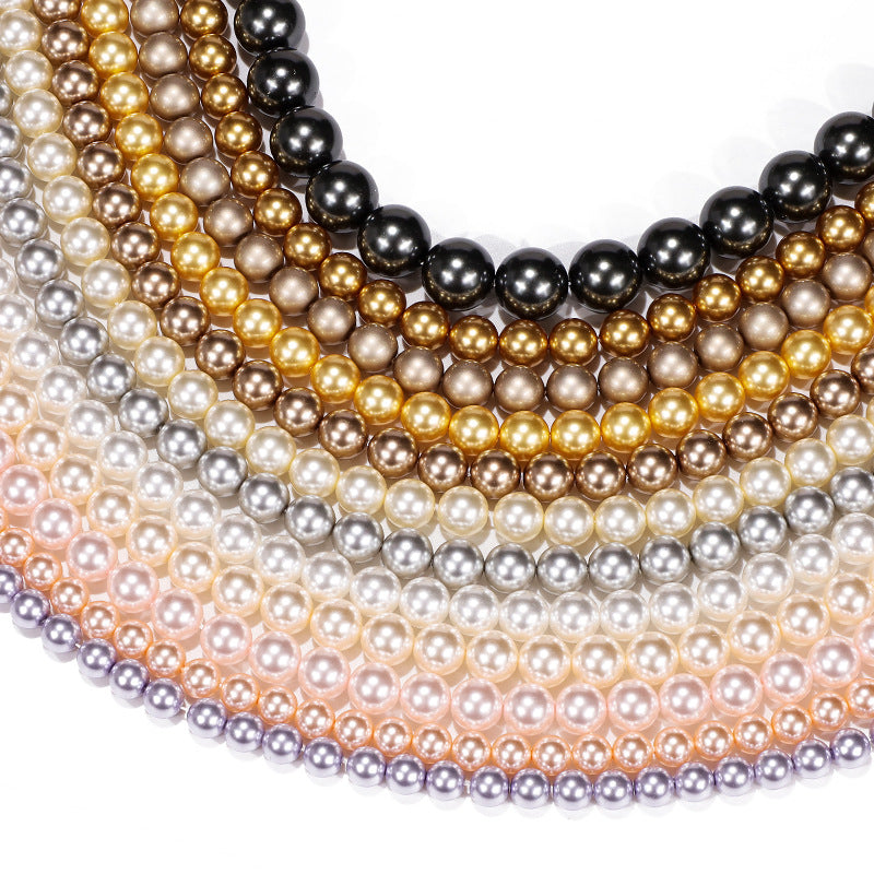 40cm Crystal Round Pearls, Full-Drilled Beads, 3-16mm, Swarovski Color
