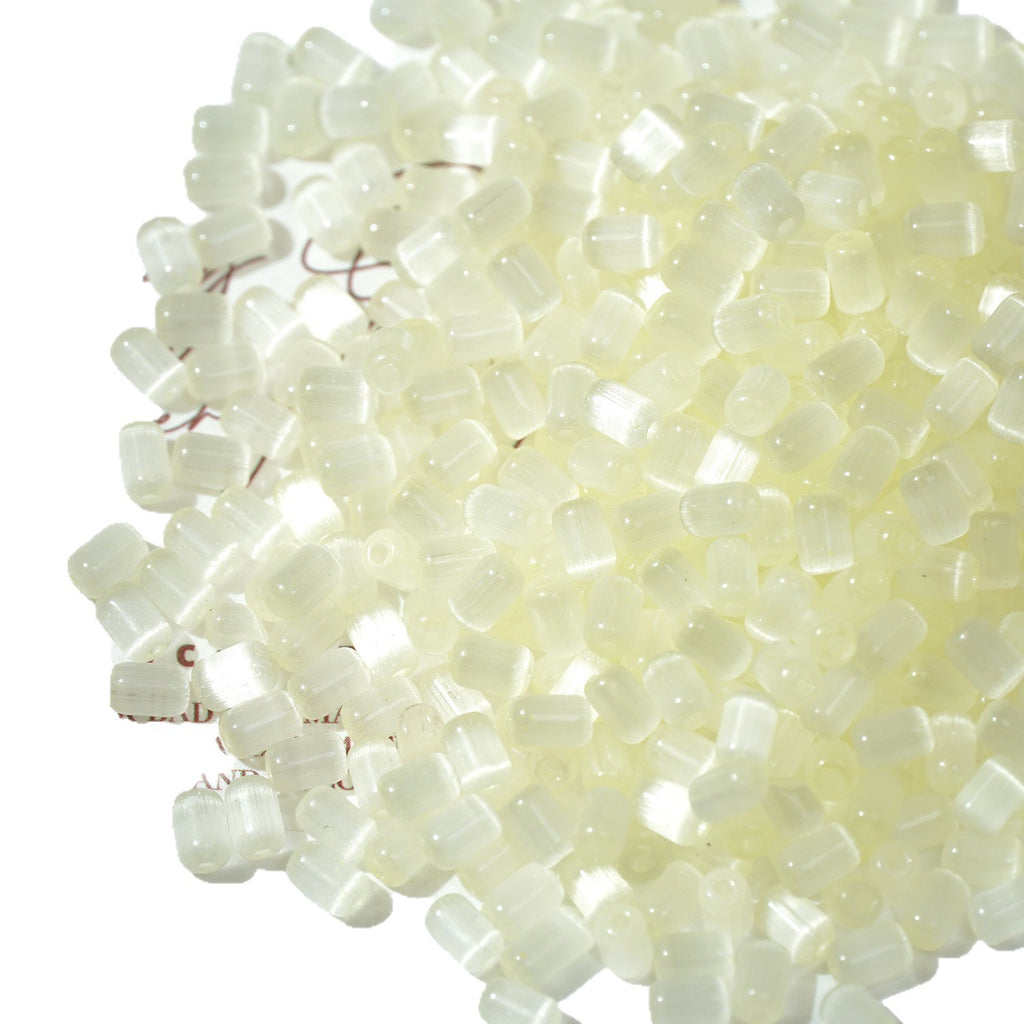 (200pcs)4x6mm Brushed Cat's Eye Date-Shape Glass Seed Beads