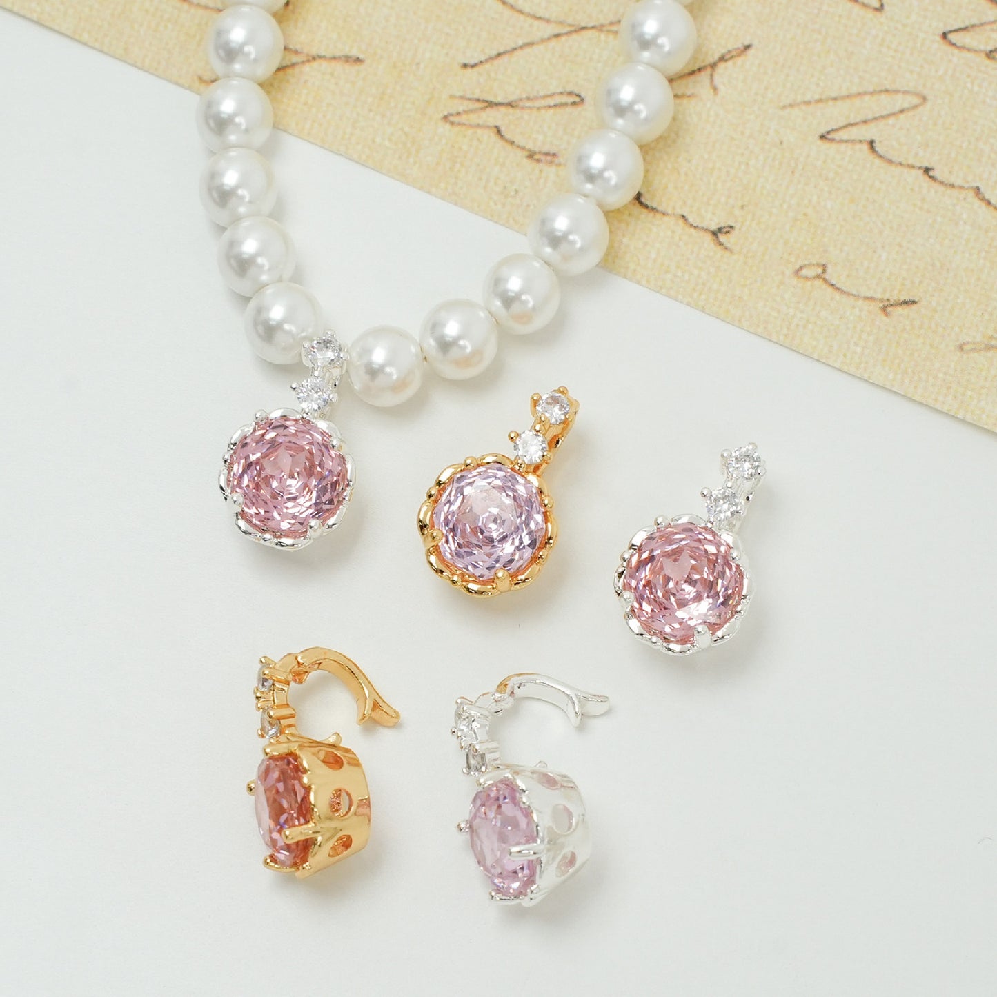 Rose Cut Zircon Connection Closure/Clasp