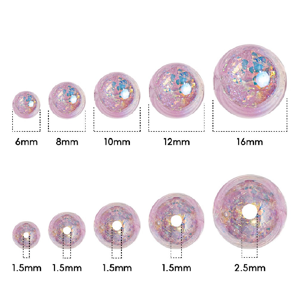 Round Beads - Opal Rainbow Fire Series