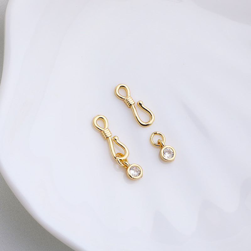 S-shape Clasp with Small Zircon-5pcs