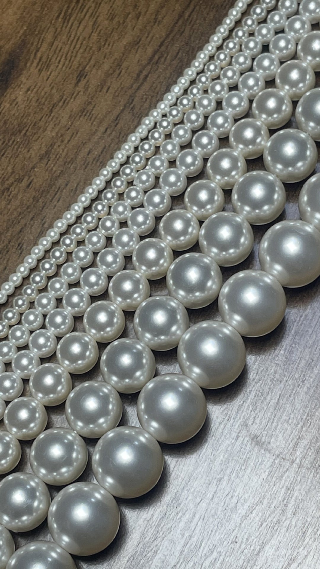 40cm Crystal Round Pearls, Full-Drilled Beads, 2-14mm, Swarovski Color