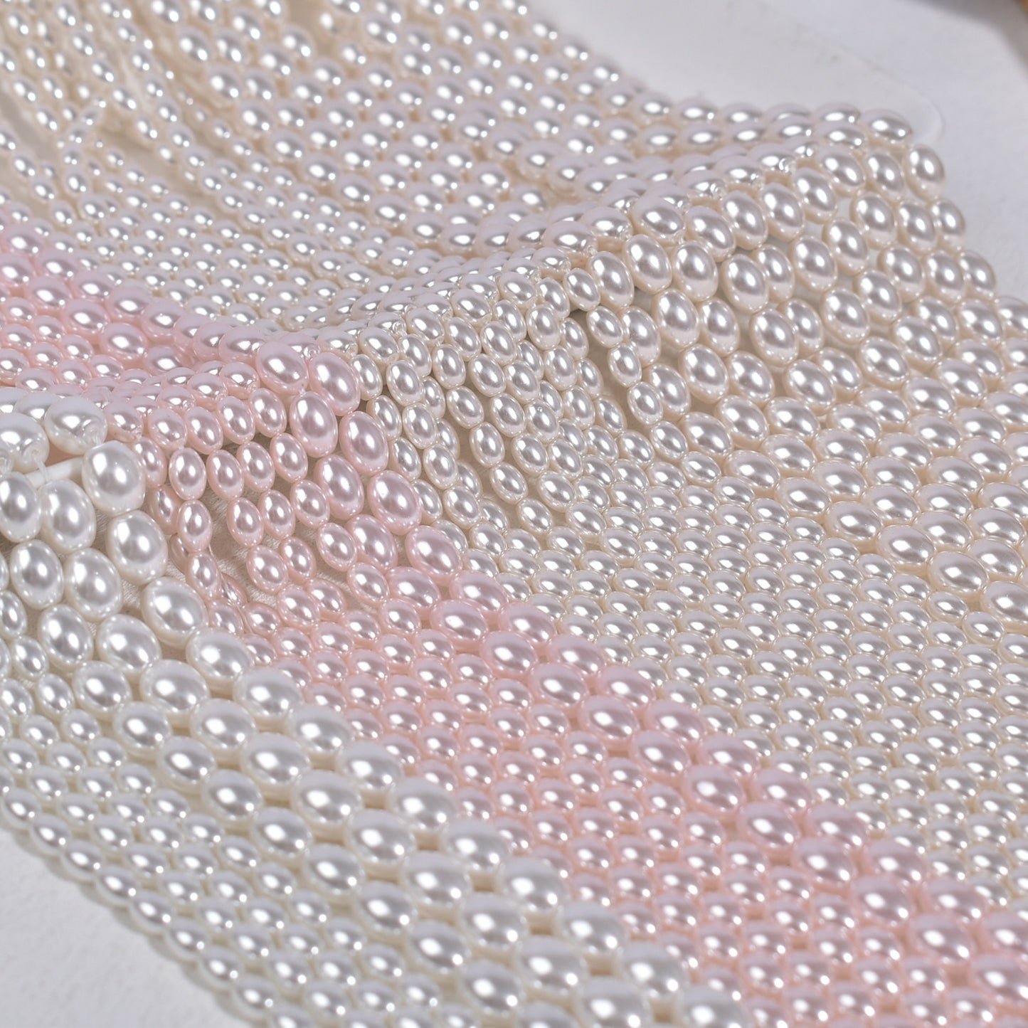Crystal Oval Pearls, Full-Drilled Beads