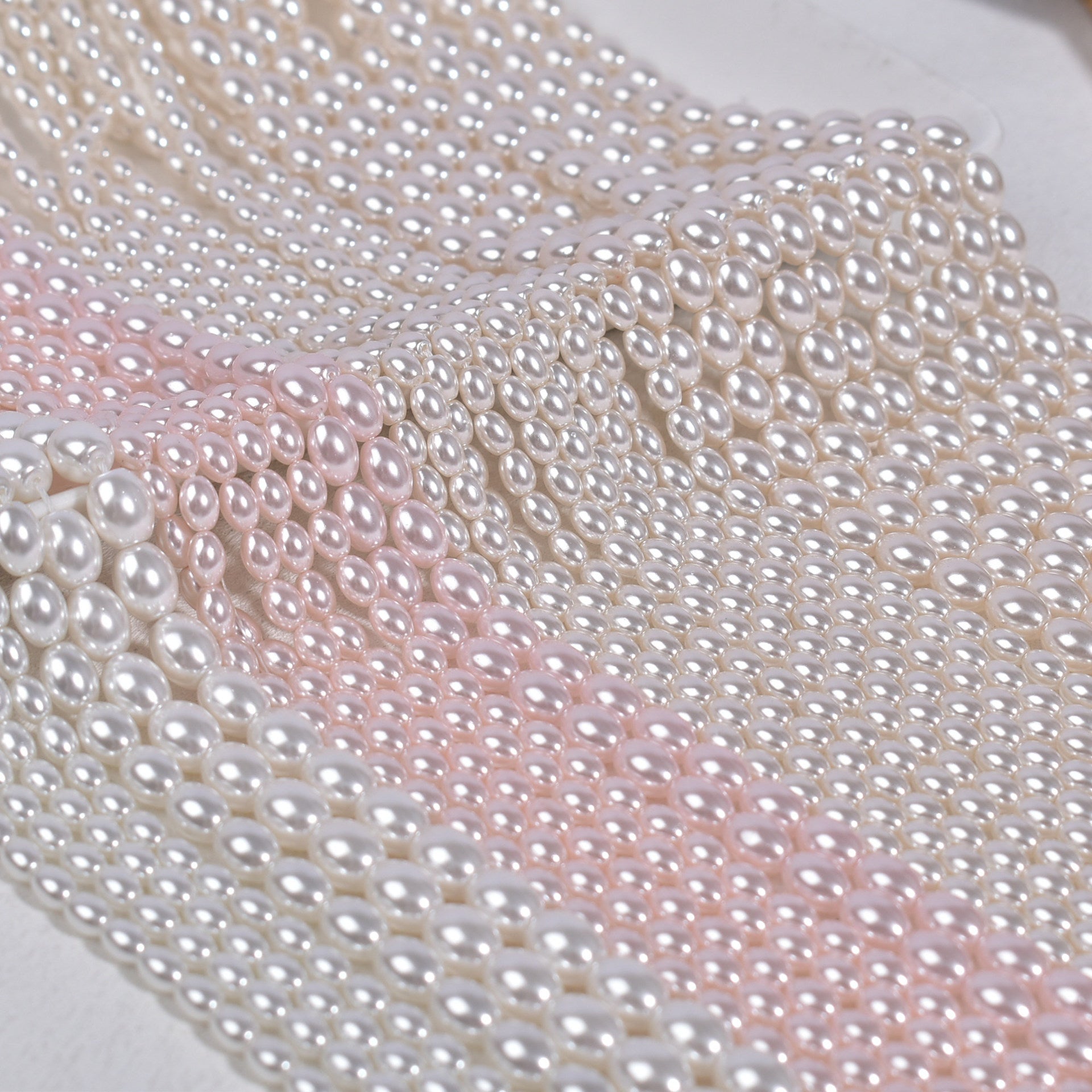 Crystal Oval Pearls, Full-Drilled Beads