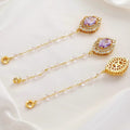 Zirconia Teardrop Tassel Pendant with Through-Hole