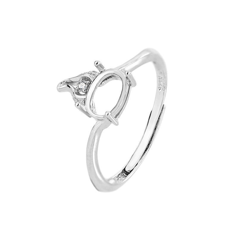 925 Sterling Silver Ring Mount for 5x7mm Oval Gemstone