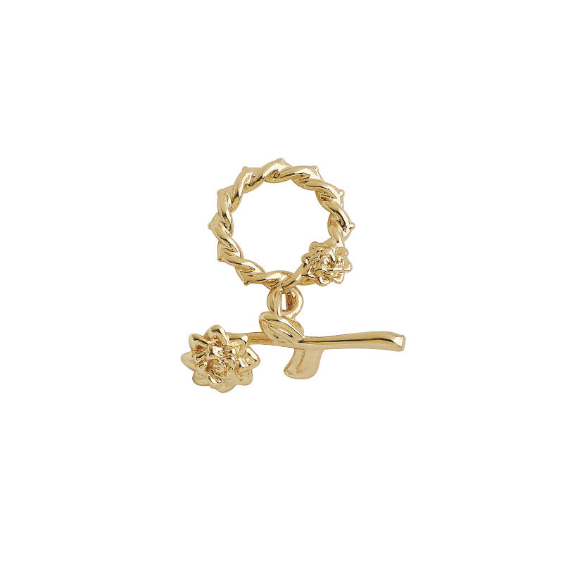 3D Rose OT Toggle Clasp Set/Closure - 5pcs