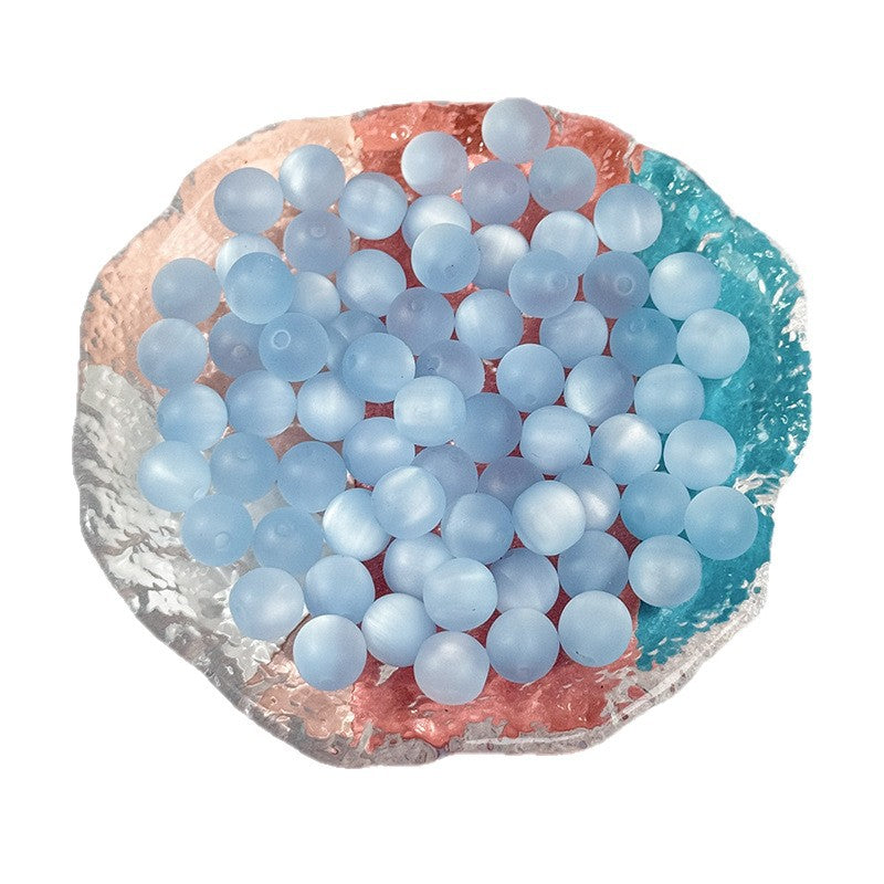 (100pcs)8mm Matte Resin Cat's Eye Round Beads ¨C Frosted Candy Series