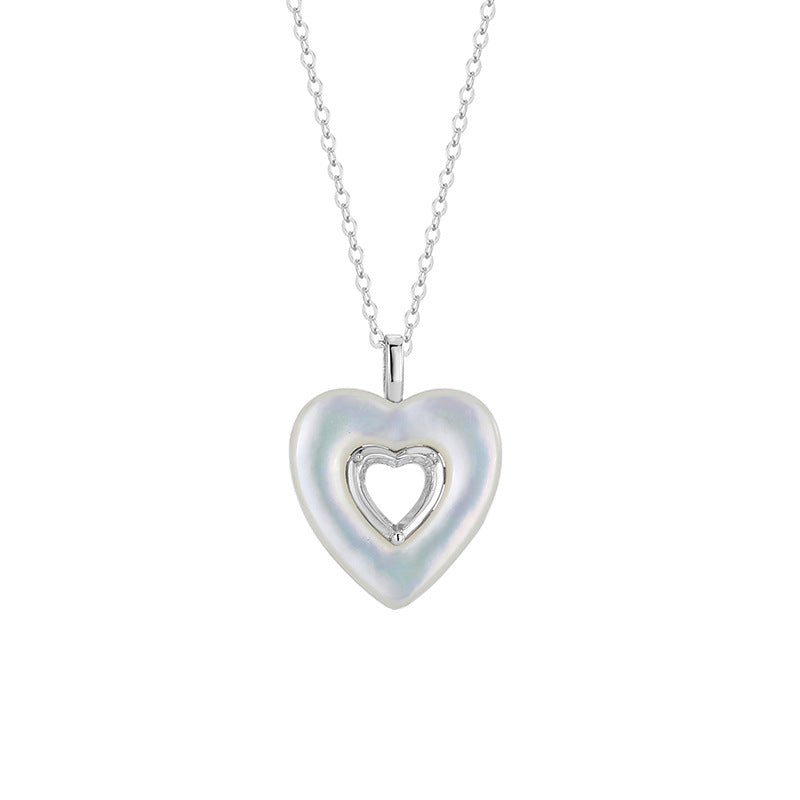 925 Sterling Silver Heart Pendant Mount for 6mm Heart Gemstone, DIY Necklace