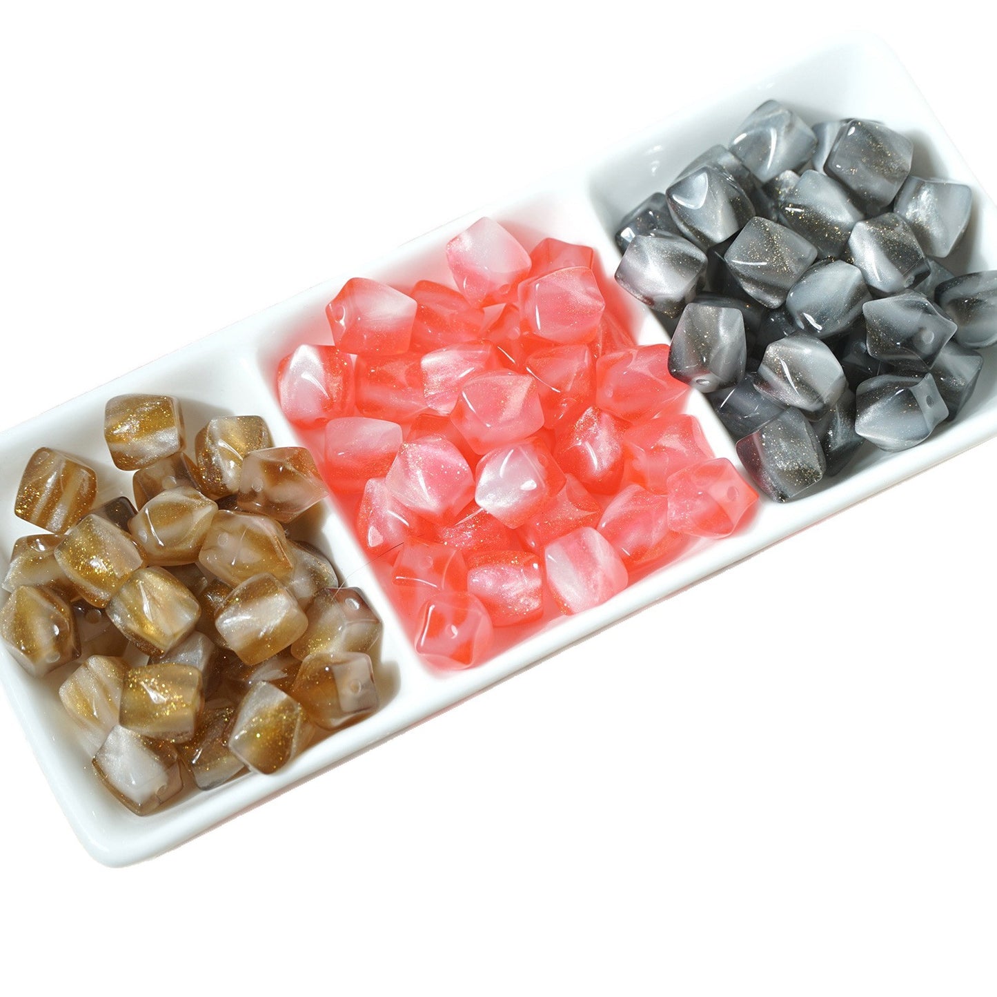 (50pcs)10mm Color Changing Resin Octagonal Pearlescent Thermal Beads