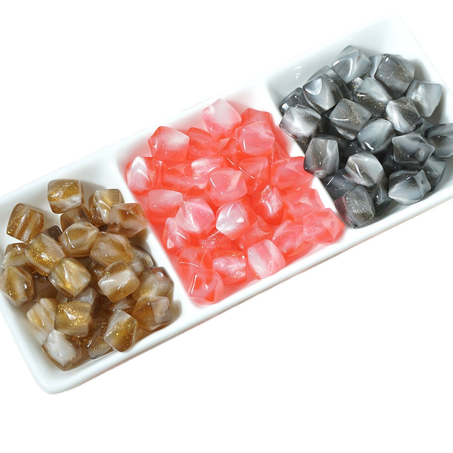 (50pcs)10mm Color Changing Resin Octagonal Pearlescent Thermal Beads
