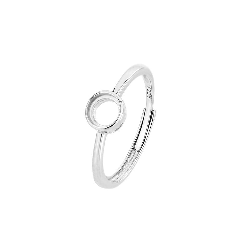 925 Sterling Silver Ring Mount for 5mm Round Gemstone, Minimalist Versatile DIY