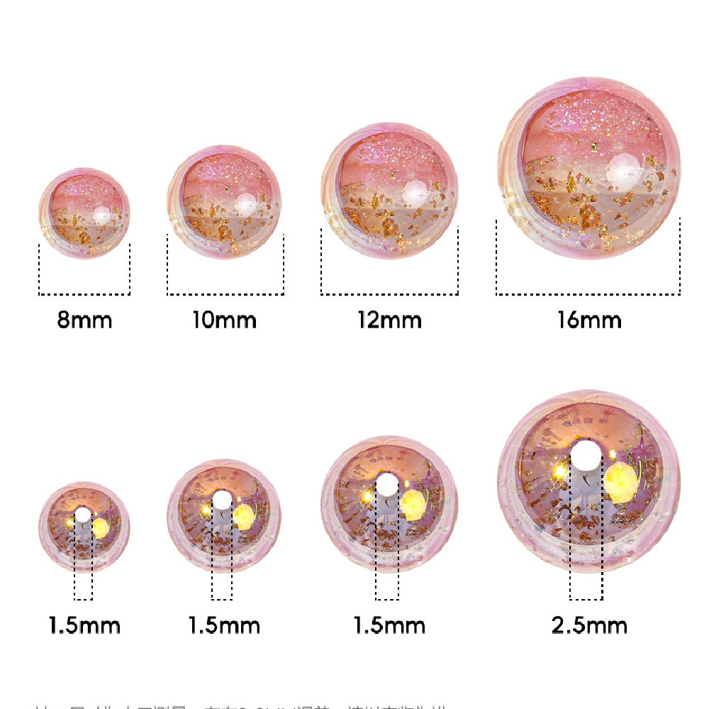 Cuentas de sirena de 16 mm, serie Golden Glow 