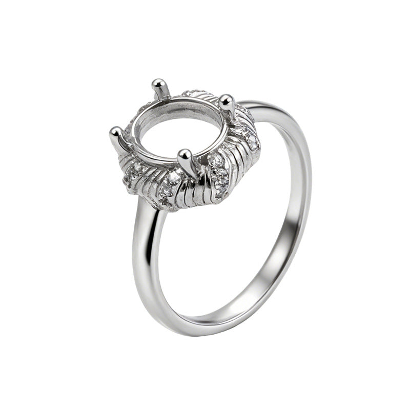 925 Sterling Silver Ring Mount for 7x9mm Oval Gemstone, Minimalist DIY Setting