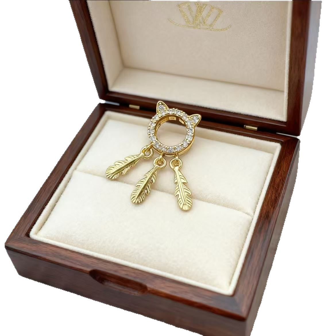Plated Kitty Cat Bead Frame with Tassel