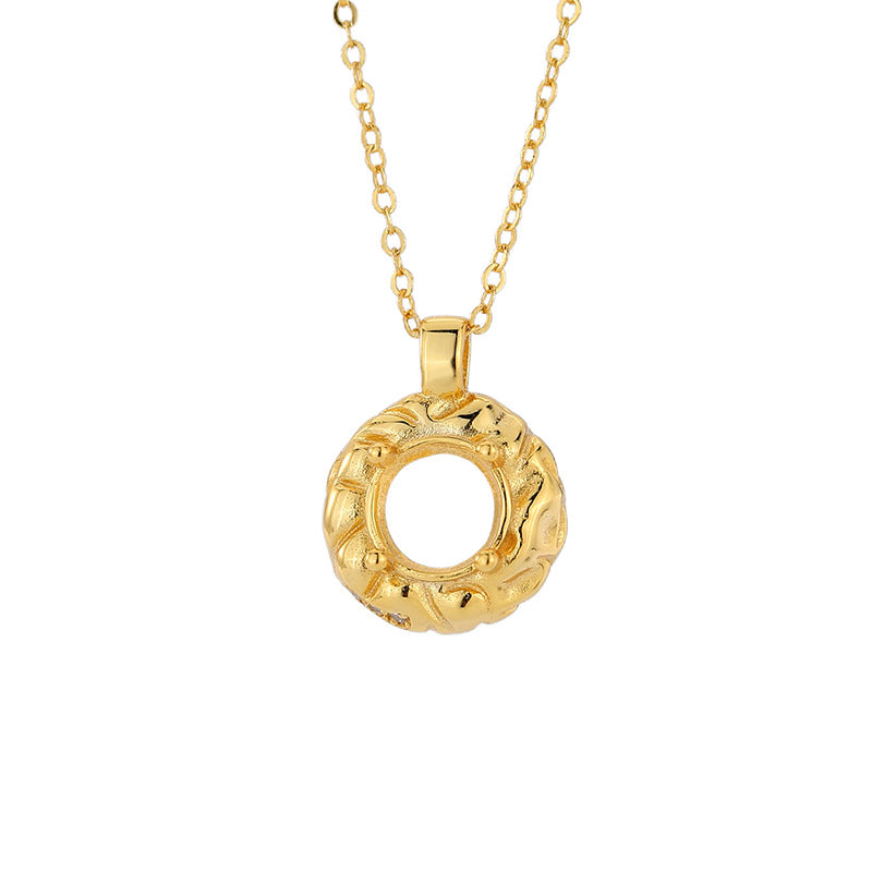 925 Sterling Silver Commuter Necklace Mount for 7mm Round Gemstone, Luxury DIY Collarbone Chain