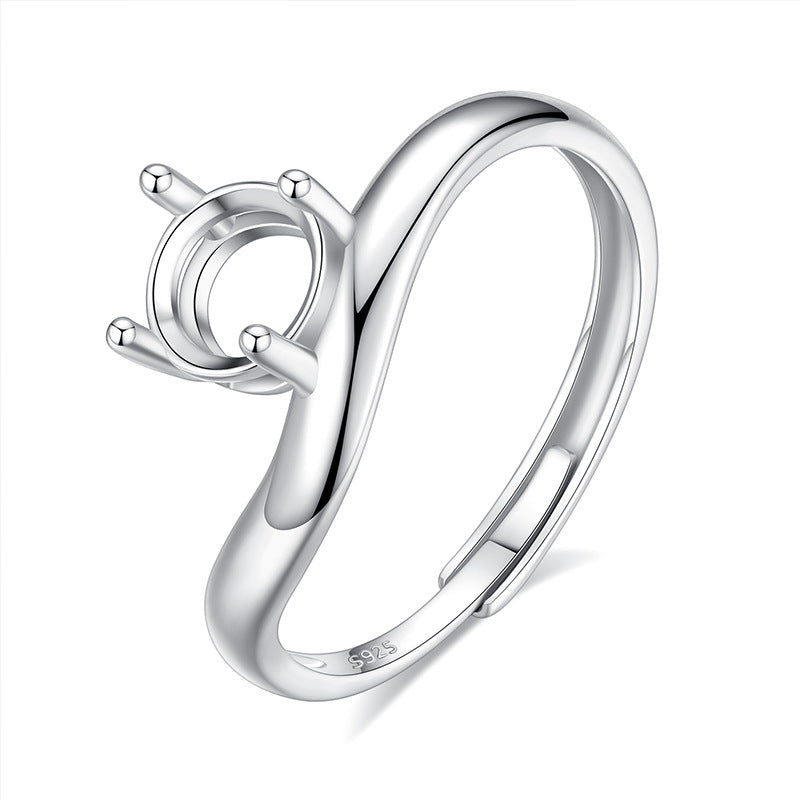925 Sterling Silver Ring Mount for 6mm Round Diamond