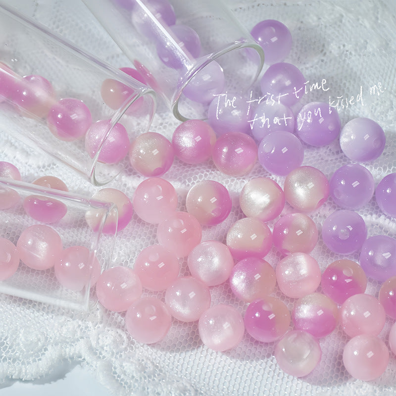 (50pcs)8/10/12/16MM Cat Eye Resin Loose Beads
