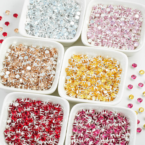 (100pcs)5MM Round Prong-Set CZ