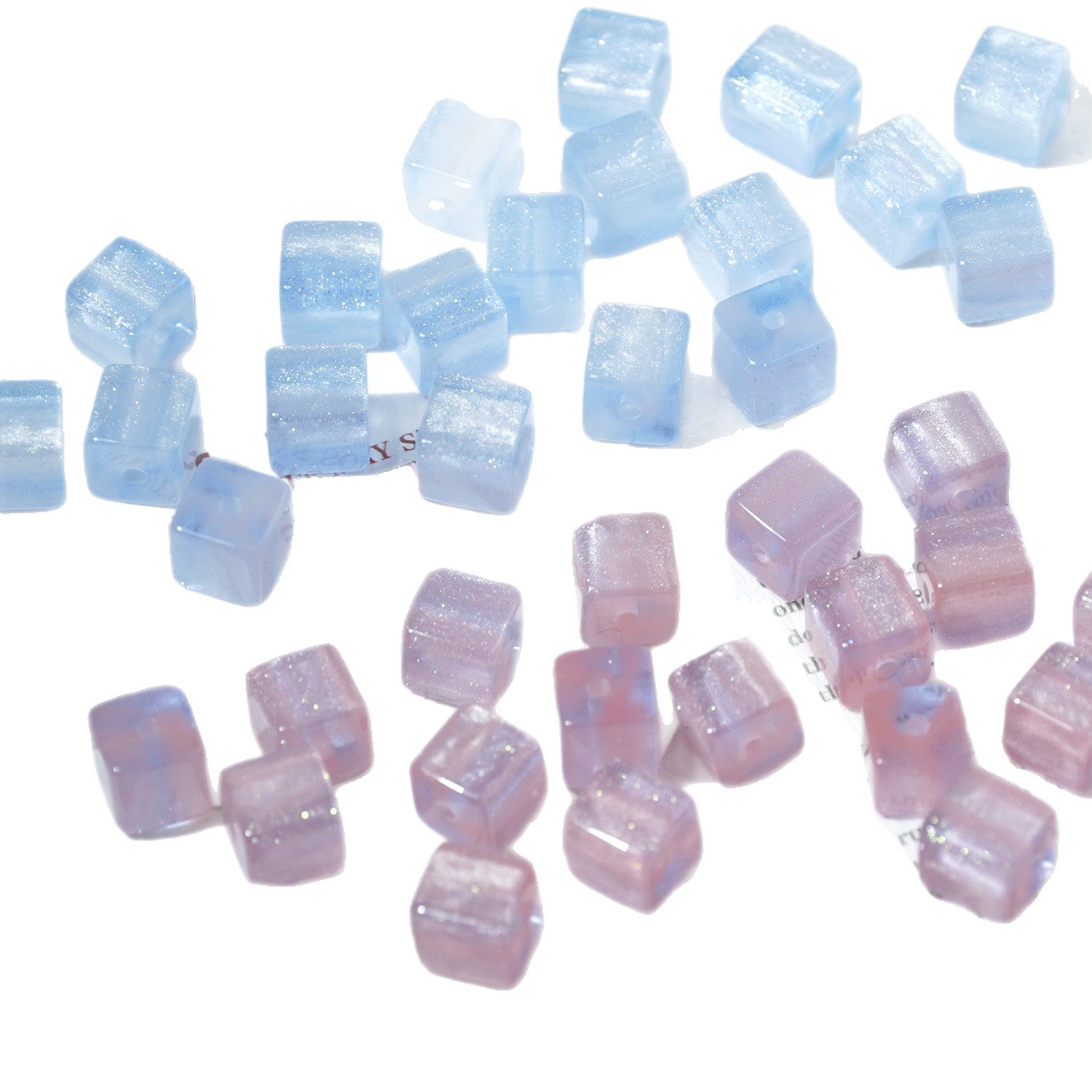(50pcs)8mm Sugar Cube Light-Sensitive Beads ¨C UV Reactive Resin Beads