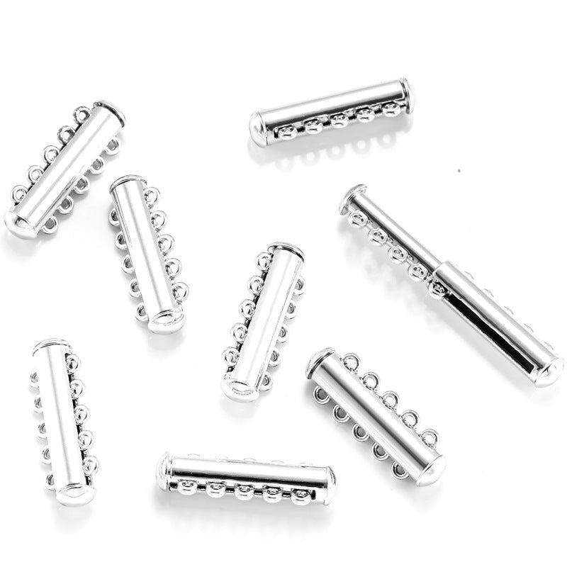 Multi-Strand Magnetic Slide Tube Lock Jewelry Connectors-5pcs