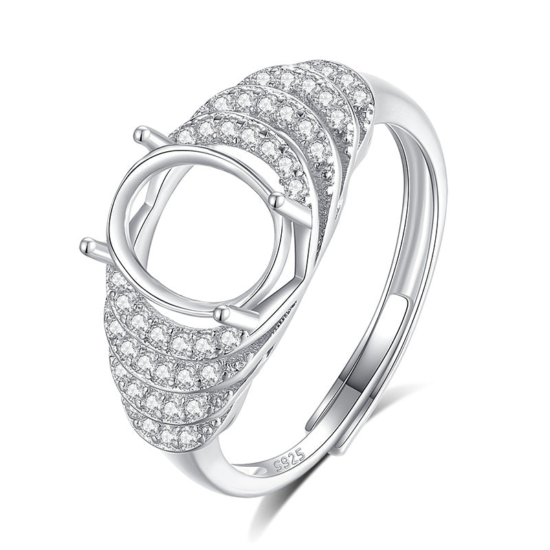 925 Sterling Silver Ring Mount for 7x9mm Oval Gemstone, Luxury DIY Setting
