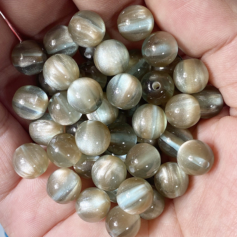 (50pcs)10/12/16mm Frosted Dreamlike Cat's Eye Resin Beads