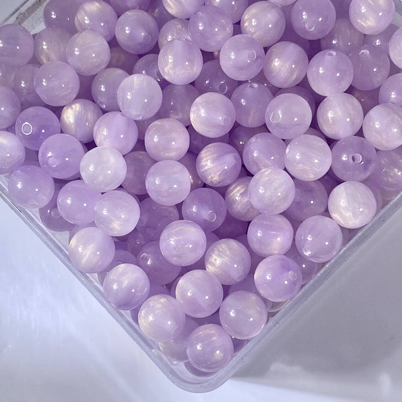 (50pcs)8/10/12/16MM Gilded Resin Beads- Oil-Painted Hues
