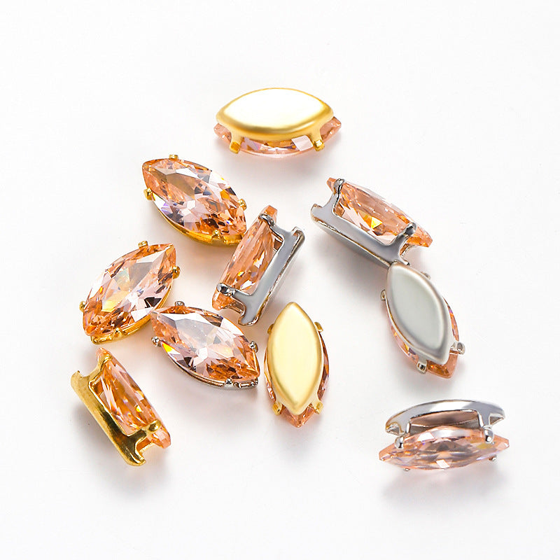(100pcs)3x6mm Marquise Prong-Set CZ