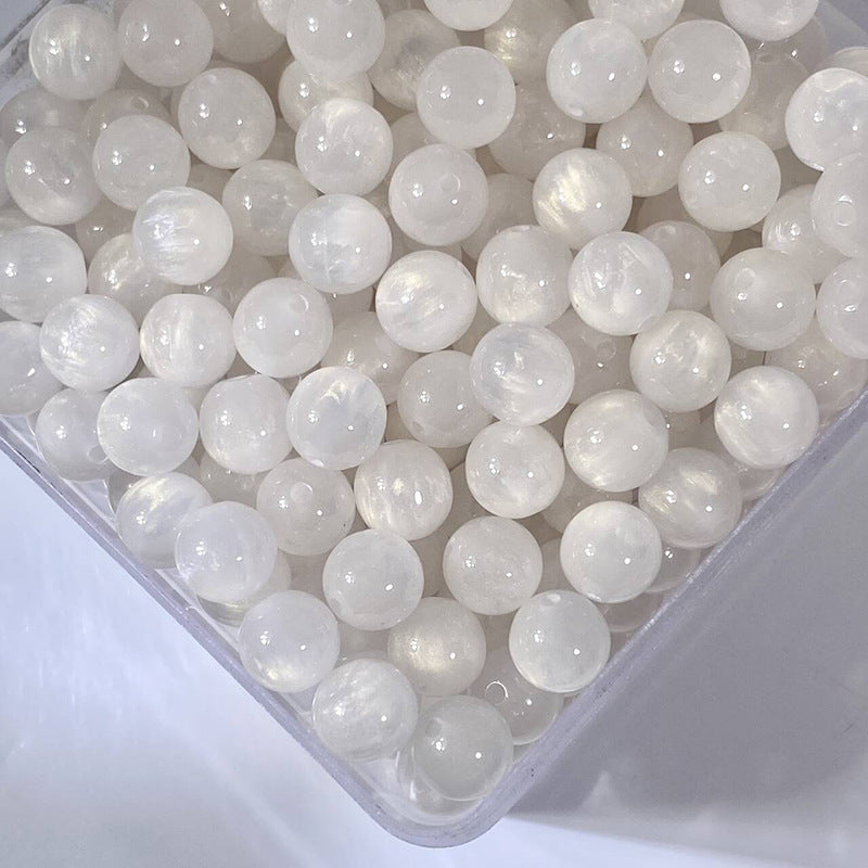 (50pcs)8/10/12/16MM Gilded Resin Beads- Oil-Painted Hues