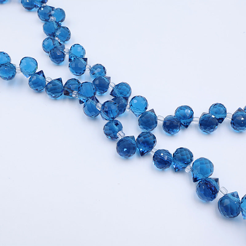 Premium 8MM Teardrop Faceted Beads - Blue Family