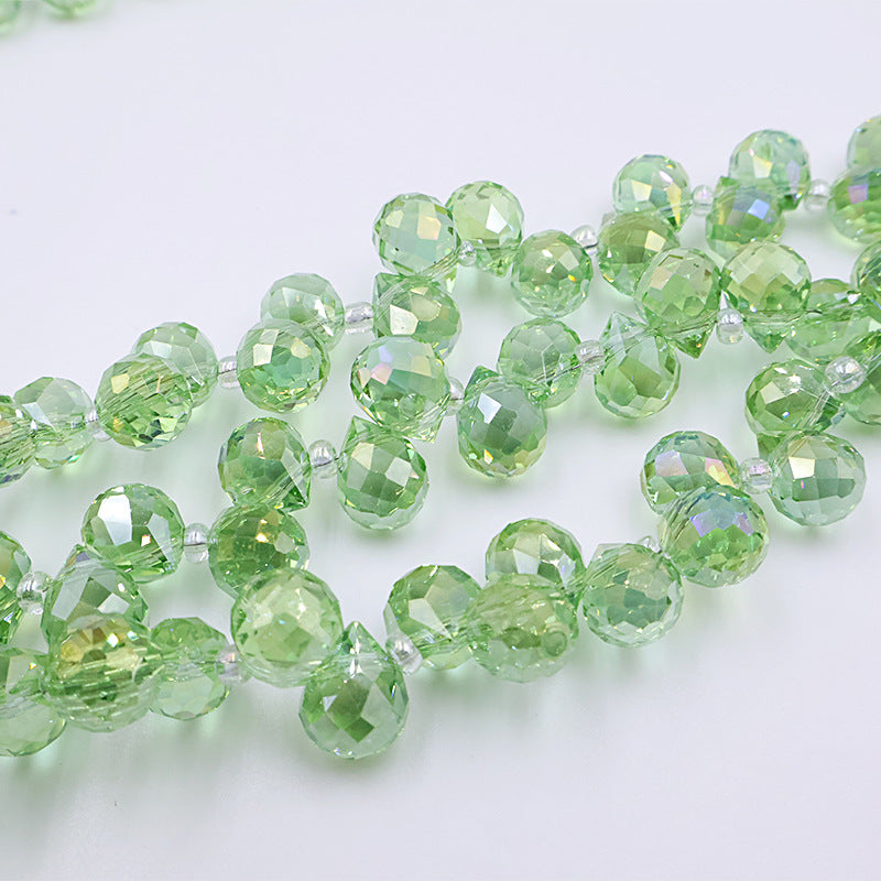 Premium 8MM Teardrop Faceted Beads - Green & Red Family