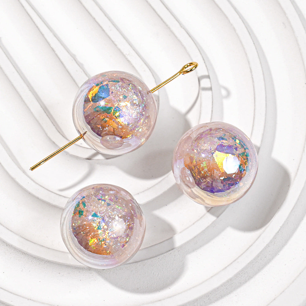 Round Beads - Opal Rainbow Fire Series