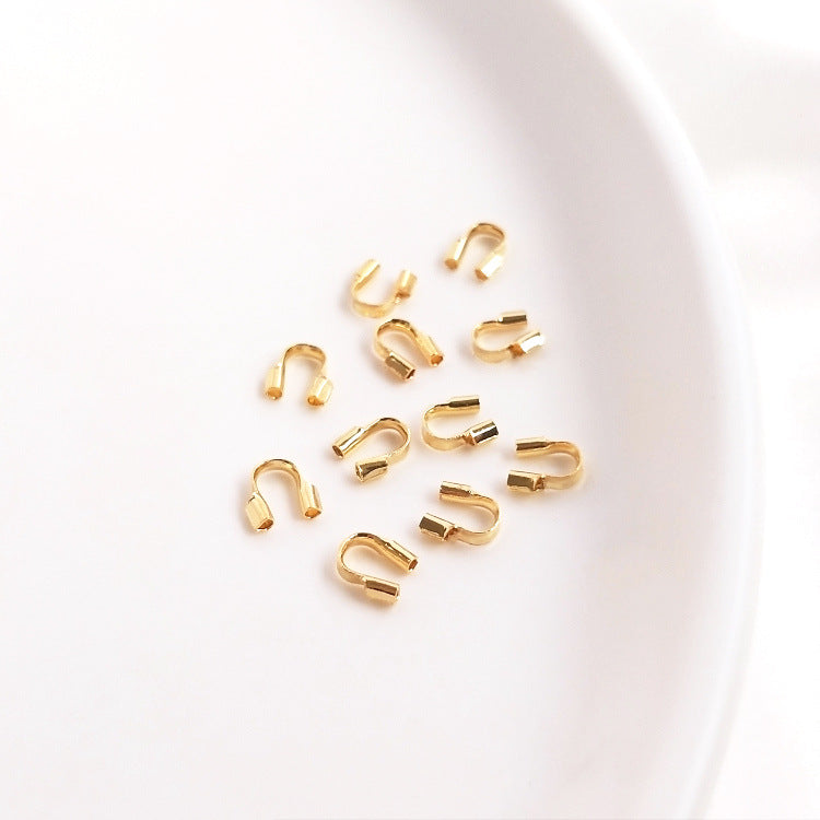 100pcs 4.5mm Plated Brass Wire Guardians, U Shape Thread Protectors