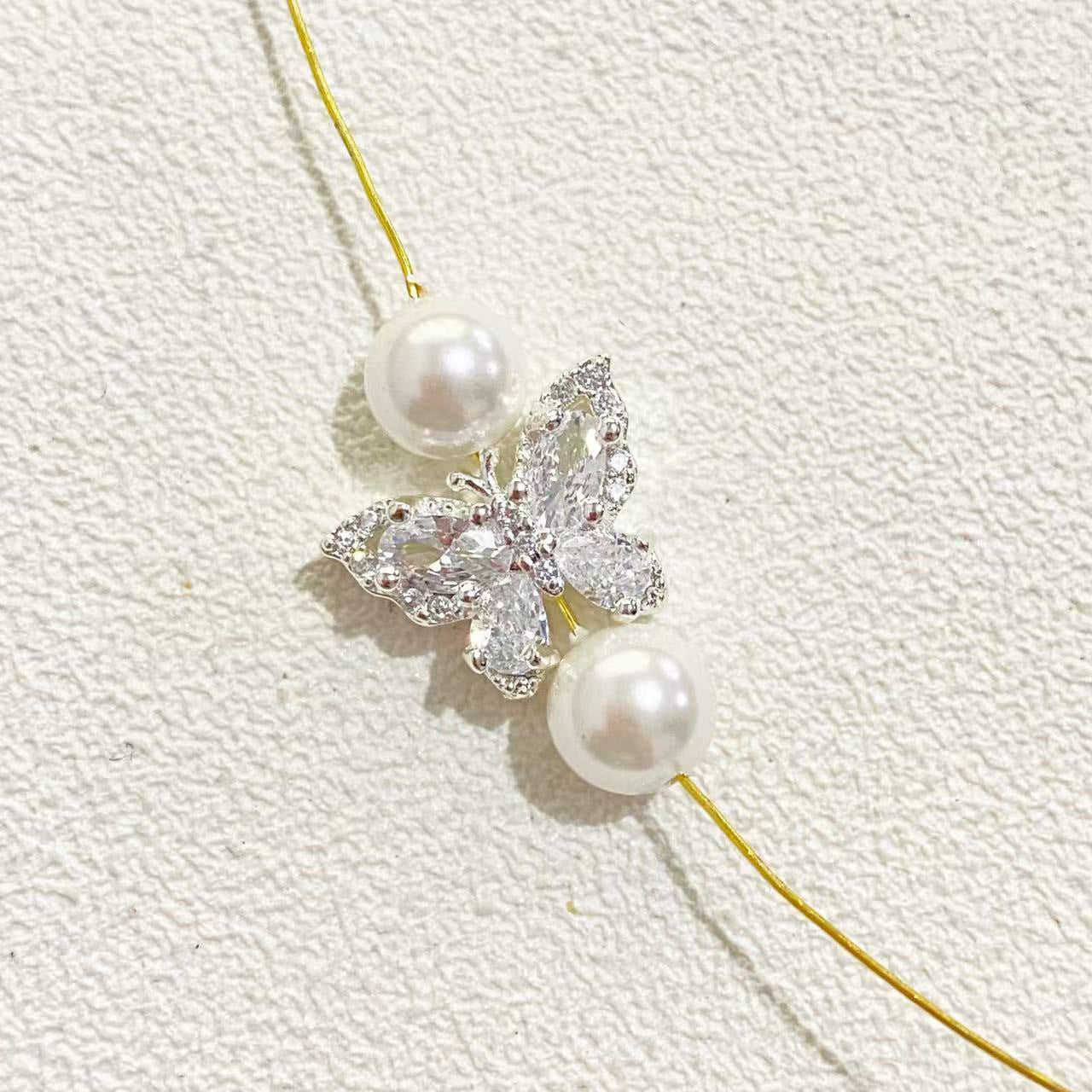 (5pcs)Butterfly CZ Spacer Beads