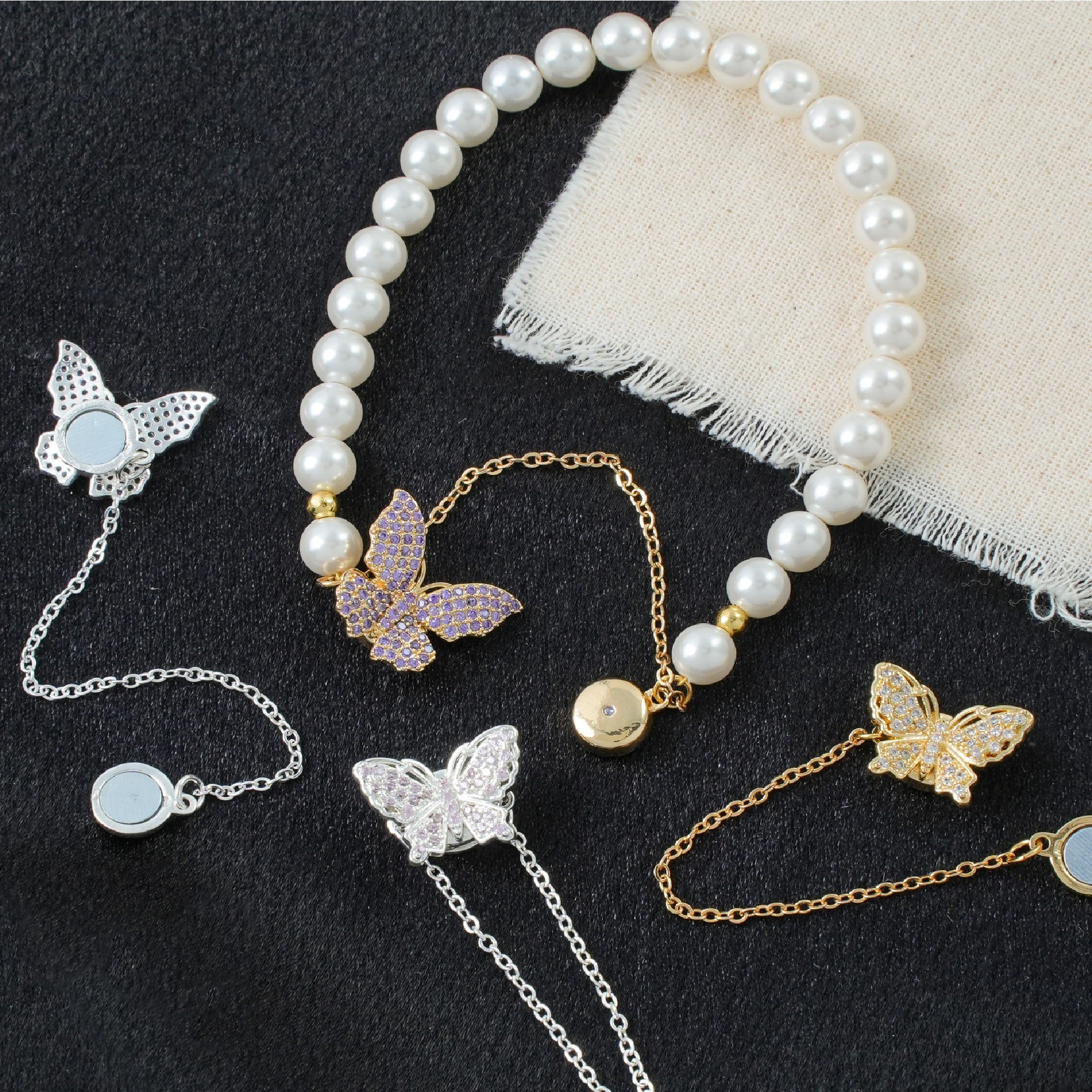 Butterfly Magnetic Clasp Set with Extension Chain