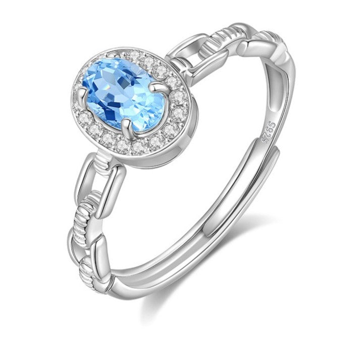 925 Sterling Silver Ring Mount for 4x6mm Oval Gemstone, Minimalist Luxury Designer Setting