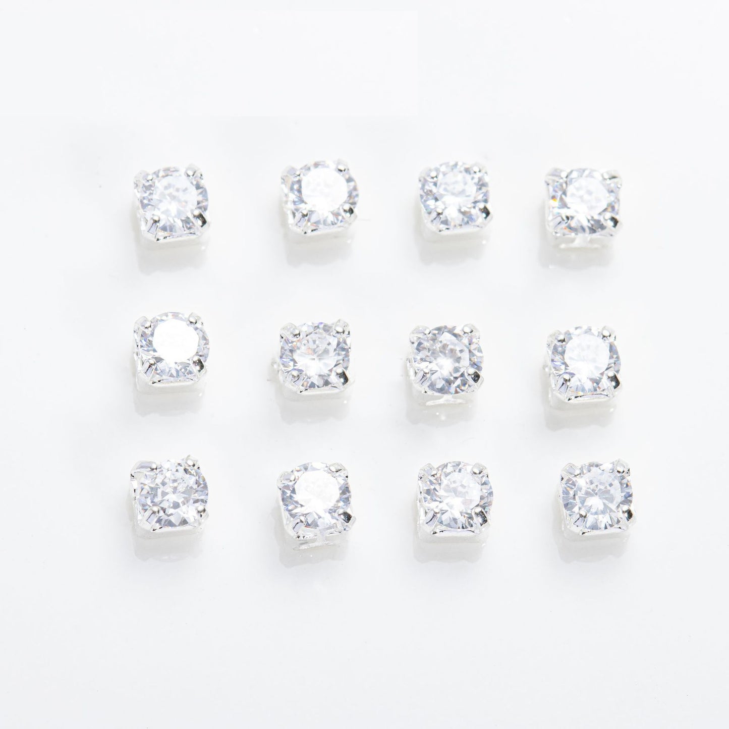 2.5mm 4-prong round zircon beads